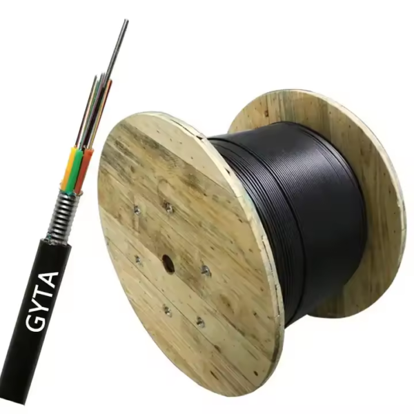 Outdoor GYTA Fiber Optic Cable 4/6/8/12/24/48/72/96/144/288 Core Underground Duct Aerial Steel Armored Loose Tube PE Single Jacket SM G652D